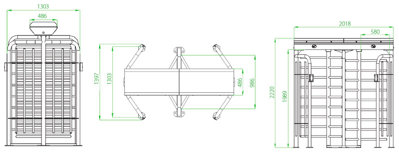 Габариты турникета FHT2300D